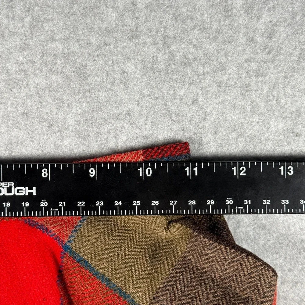 Pendleton Midi Skirt Womens L Brown Red Plaid Wool Vintage Pleated Made in USA - Picture 6 of 7